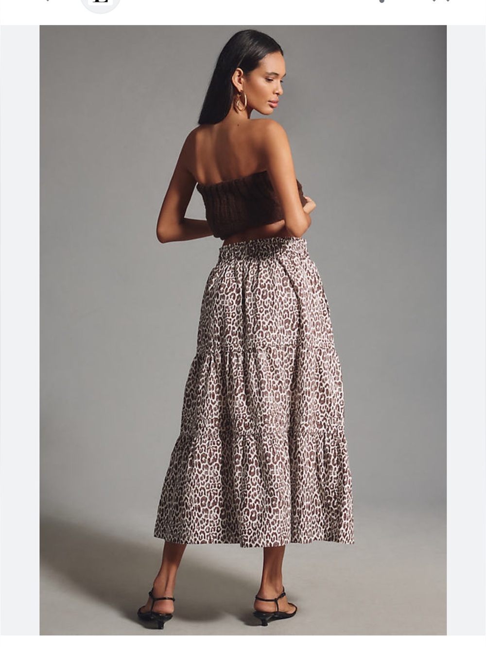 ANTHROPOLOGIE The Somerset Maxi Skirt In Brown Animal Print Size Large NWT - Picture 7 of 11